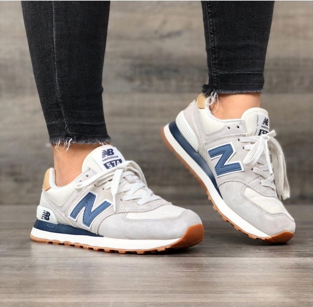 New Balance 574 Mujer Blanco Azul Talla 35